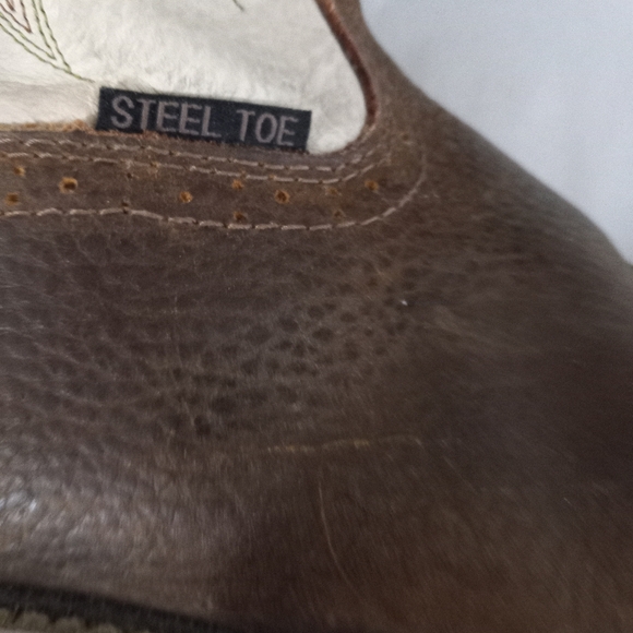 Justin Original Mens 12D Steel Toed Leather Work Boots #4684 - Picture 8 of 14